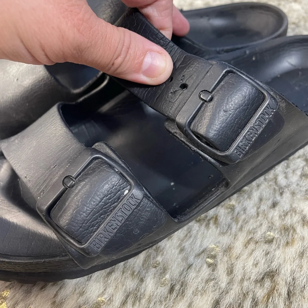 Birkenstock Black Rubber Mens Sandals Size 41 (US Size 8-8.5)‎